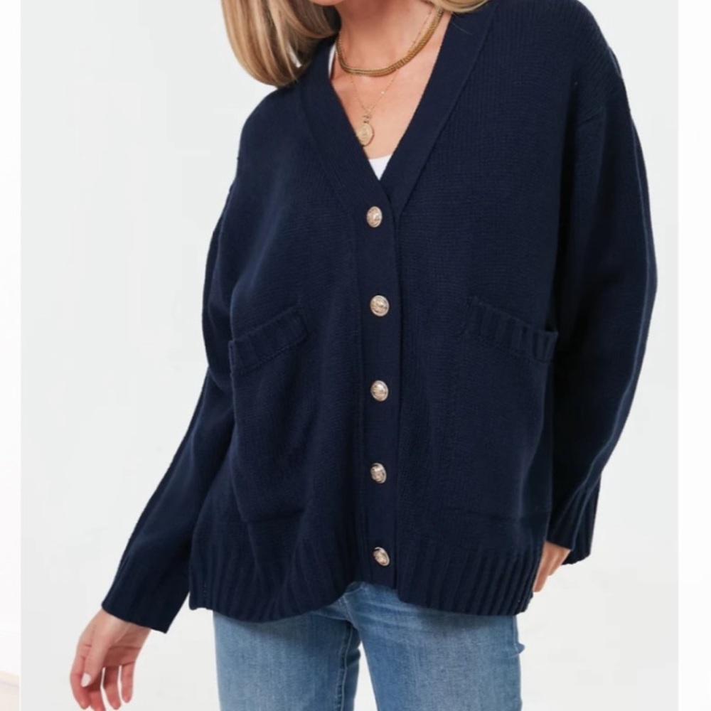 Tuckernuck Pomander Place Navy Slone Cardigan
